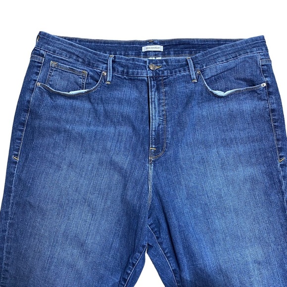 GOOD AMERICAN  Good Straight High-rise Straight Jeans - Blue407 - Plus Size 24 - Picture 3 of 12